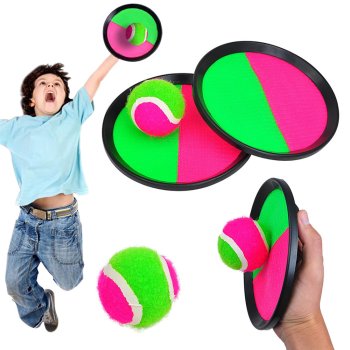 „Catch Ball“ žaidimas su lipukais, 2 raketės + kamuolys