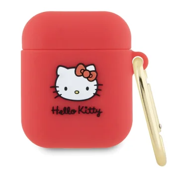 Hello Kitty silikoninis dėklas AirPods 1 / 2 ausinėms, fuksijų spalva