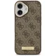 Guess 4G Logo Plate MagSafe dėklas iPhone 17, rudas