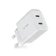Tech-Protect C20W įkroviklis 2x USB-C PD 20W, baltas