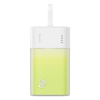 Baseus Popsicle 5200mAh 20W Powerbank with Built-in Lightning Cable (+ White Baseus Simple USB-C - USB-C...