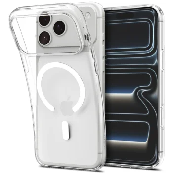 Spigen Liquid Crystal MagSafe dėklas iPhone 18 Pro Max / 17 Pro Max, skaidrus ir baltas