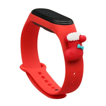 Raudonas kalėdinis dirželis Xiaomi Mi Band 3 / 4