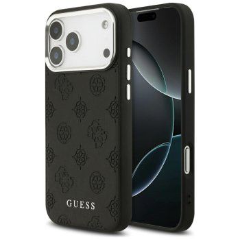 „Guess Peony Hot Stamp Script MagSafe“ dėklas „iPhone 17 Pro Max“, juodas