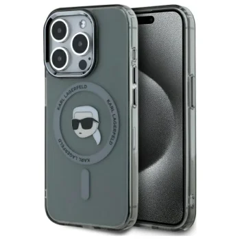 Karl Lagerfeld dėklas iPhone 15 Pro Max su MagSafe, juodas