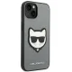 Karl Lagerfeld Saffiano Choupette dėklas iPhone 13 / 14 / 15, sidabrinis