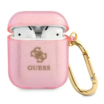 Guess GUA2UCG4GP Glitter Collection AirPods 1/2 dėklas, Rožinė