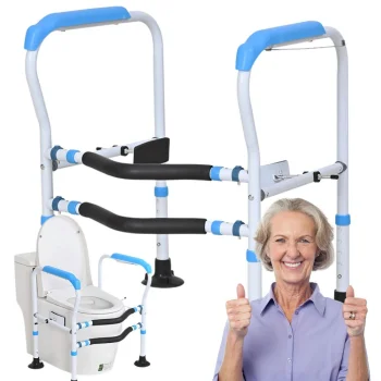 Reguliuojamas tualeto atramos rėmas senjorams, 53–56 x 42 x 60–70 cm