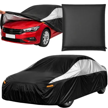 Vandeniui atsparus automobilio uždangalas XXL, juodas / pilkas