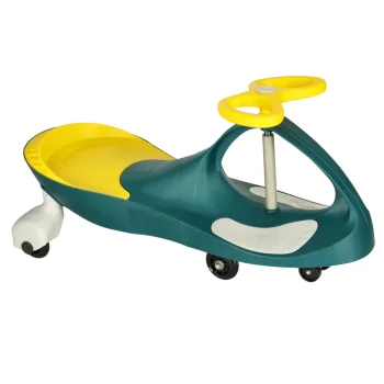 Gravitacinis paspiriamas automobilis Swing Fix S3 su LED ratais, žalias-geltonas