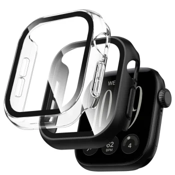 Tech-Protect Defense cases for Apple Watch 42 mm, black & clear, 2-pack