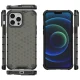 Dėklas iPhone 13 Pro Max su TPU rėmeliu ir Honeycomb raštu, juodas