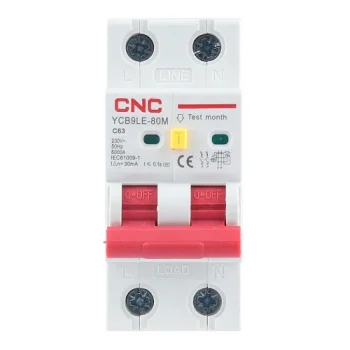 Nuotėkio srovės automatinis jungiklis RCBO 2P 63A C tipas 30mA 6kA