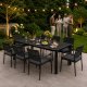 Sodo stalas Multigarden, 180x90 cm, 8 asmenims, juodas