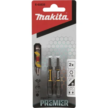 Suktuvo antgaliai Makita Impact Premier T15, 50 mm, 1/4", 2 vnt., E-03333
