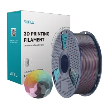 Sunlu PLA+ Silk 3D spausdinimo gija, raudona-geltona-žalia-juoda