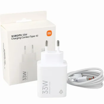 Sieninis įkroviklis Xiaomi MDY-16-EF 33W USB-A su USB-C laidu, baltas