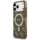 Guess IML 4G Background MagSafe Case for iPhone 17 Pro - Brown