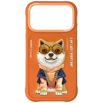 Nimmy Glasses Cool Dog dėklas iPhone 17 Pro, oranžinis