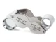 Folding Pocket Jewelry Loupe 10x 20x, Steel Body, Glossy Silver