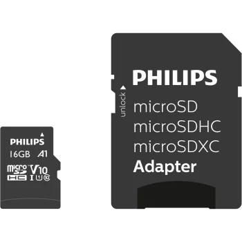 Philips microSDHC atminties kortelė 16 GB Class 10 UHS-I U1 V10 su adapteriu