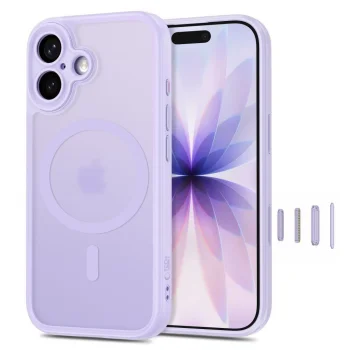 Tech-Protect MagPeak MagSafe CC Case for Apple iPhone 17, Matte Purple