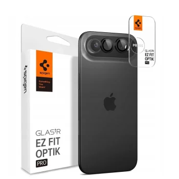 Kameros apsauga Spigen Optik Pro Glas.Tr "EZ Fit" iPhone 17 Air (2 vnt.), juoda