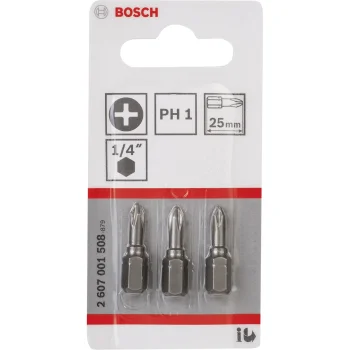 Bosch suktuvo antgaliai Extra Hard PH1 25 mm, 3 vnt.