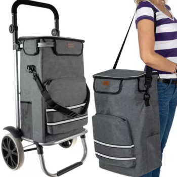 Sulankstomas pirkinių vežimėlis Malatec 104838, 40 l, pilkas