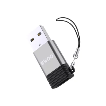 Bwoo BZ-38 USB-A to USB-C Adapter, Gray