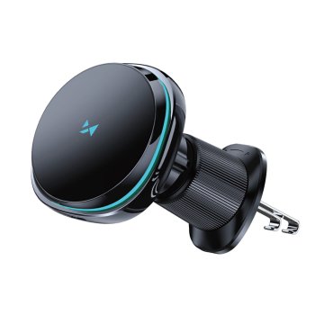Wozinsky WCT5-Q6S2Y Car Holder with Qi/MagSafe 15W Charger and Fan, Black