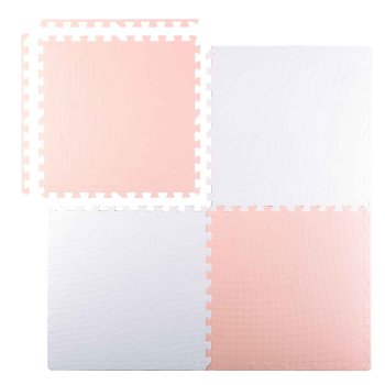 Ricokids didelis putplasčio kilimėlis-dėlionė, 60x60 cm, 4 vnt., persikinis/baltas