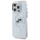 Karl Lagerfeld dėklas iPhone 15 Pro Max telefonui IML Metal MagSafe, baltas