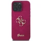 Guess Glitter Script Big 4G dėklas iPhone 16 Pro telefonui, violetinis