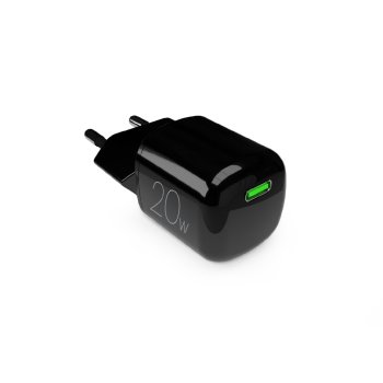 Sieninis įkroviklis Puro 20W GaN USB-C, juodas