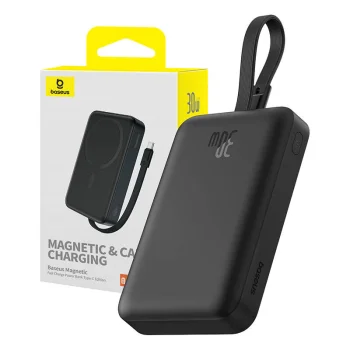 Išorinė baterija Baseus Magnetic Mini MagSafe 10000mAh 30W su USB-C laidu, juoda