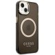 Guess dėklas iPhone 14 Plus juodas Gold Outline Translucent MagSafe