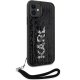 Karl Lagerfeld iPhone 11 / XR dėklas Sequins Cord, sidabrinis