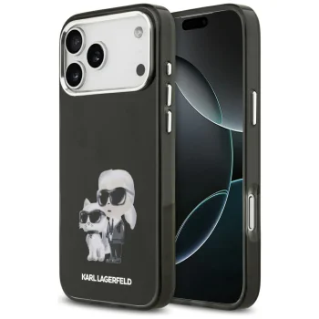 Dėklas Karl Lagerfeld IML Aquarelle Choupette & Logo MagSafe, skirtas iPhone 17 Pro Max, juodas