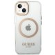 Guess Metal Outline MagSafe dėklas telefonui iPhone 14, skaidrus / auksinis