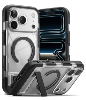 Ringke UX Magnetic dėklas iPhone 18 Pro Max / 17 Pro Max su MagSafe ir stovu, skaidrus
