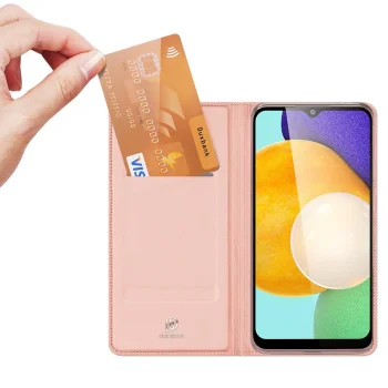 Atverčiamas dėklas Dux Ducis Skin Pro, Samsung Galaxy A03s, rožinis