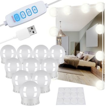 Izoxis LED Mirror / Vanity Lights, 10 pcs, USB