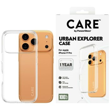 Panzerglass CARE Flagship Urban Explorer dėklas, skirtas iPhone 17 Pro, skaidrus