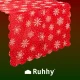 Ruhhy Christmas Table Runner 220x35 cm, Red with Snowflakes