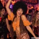 Karnavalinis garbanotas afro perukas vakarėliams, juodas