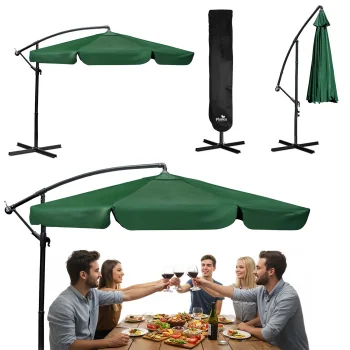 Sulankstomas sodo skėtis Plonos 488001 su dėklu, 350 cm, žalias