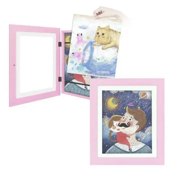 Wooden A4 Photo Frame with Storage Compartment, Pink