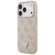 Guess iPhone 17 Pro dėklas Leather 4G Triangle Strass MagSafe, rožinis
