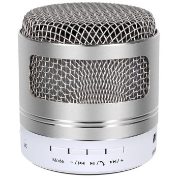 Wireless Portable Mini Bluetooth Speaker MP3 Radio FM USB MicroSD, Silver